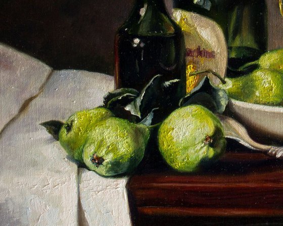 With wine and pears