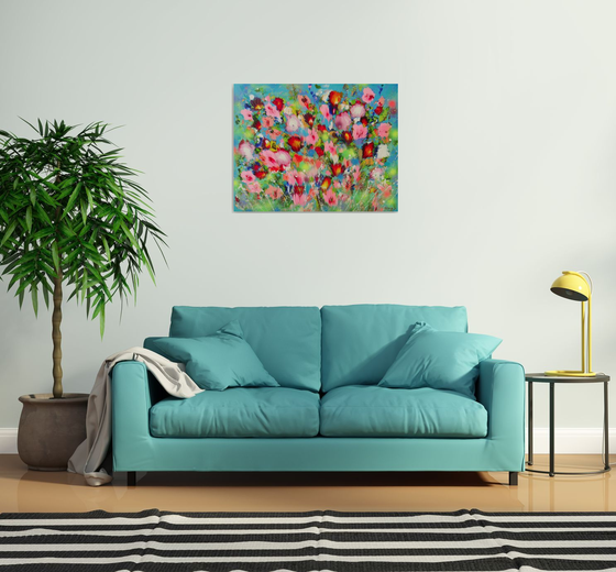 35.5” Spring, Floral Abstract Painting