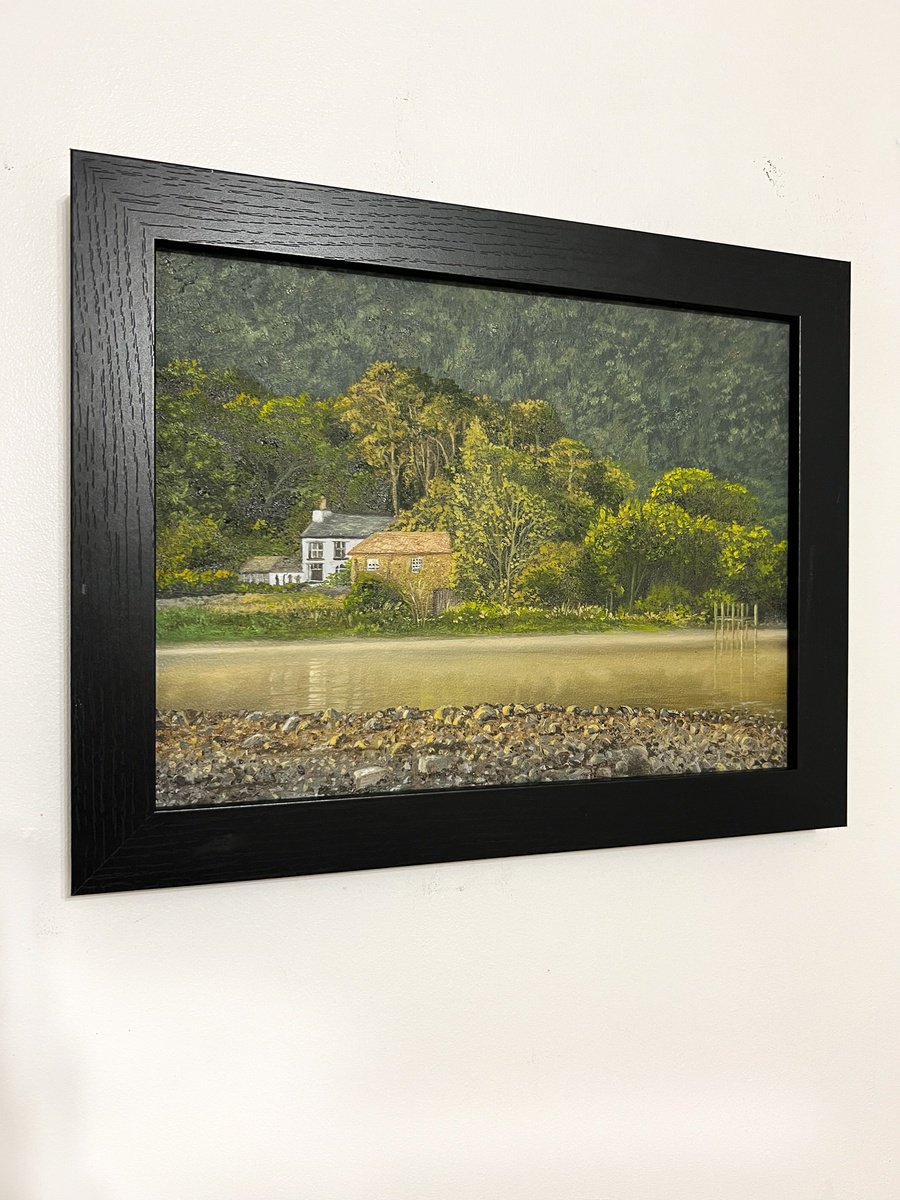 Photorealistic Landscape Oil Painting By Simona Nedeva, 14 X 11", Reflections Of Keswick, Original Artwork