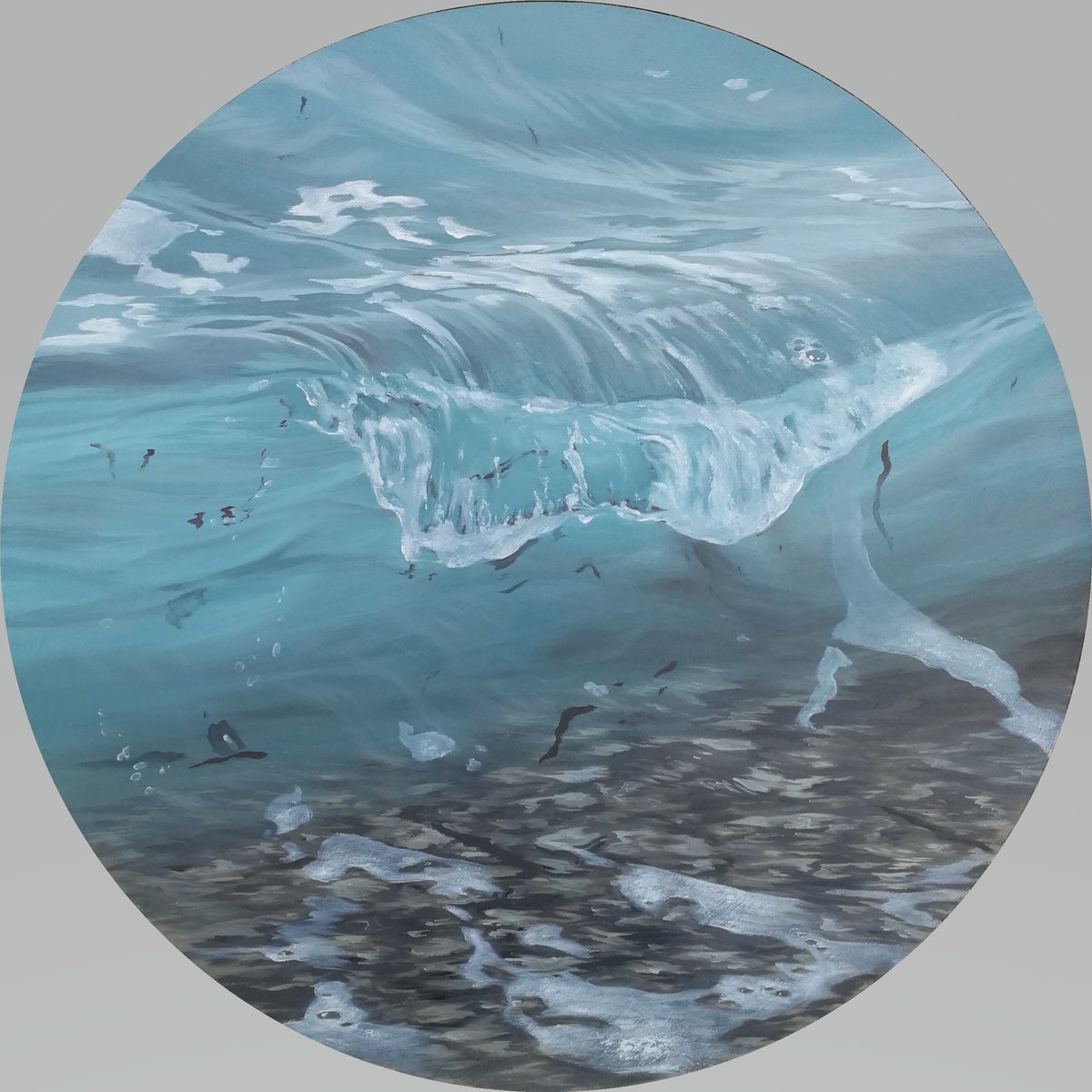 Photorealistic Landscape Oil Painting By Alina Hubarenko, 20 X 20, Milky Wave, Original Artwork