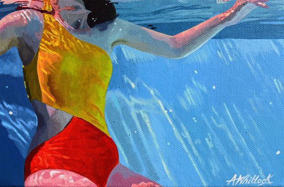 Underneath XLVI - Miniature swimming painting