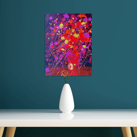 Red Flowers Abstract painting