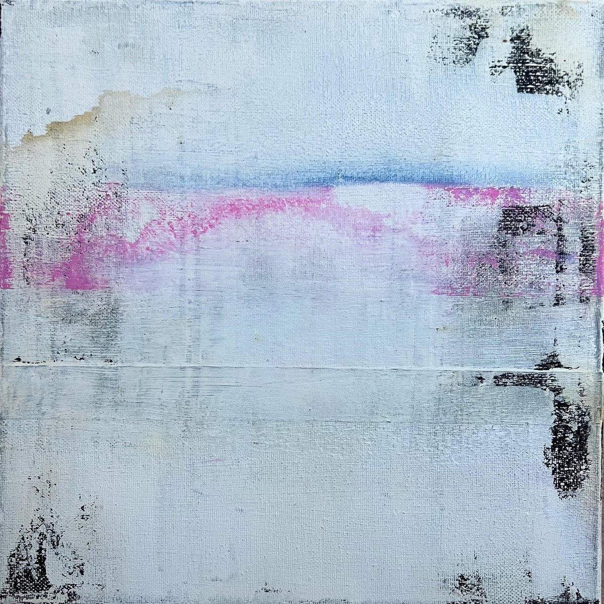 Abstract Painting By Sergio Aranda, 12 X 12", Pale Threshold, Original Artwork