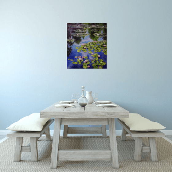 "Pond with water lilies"