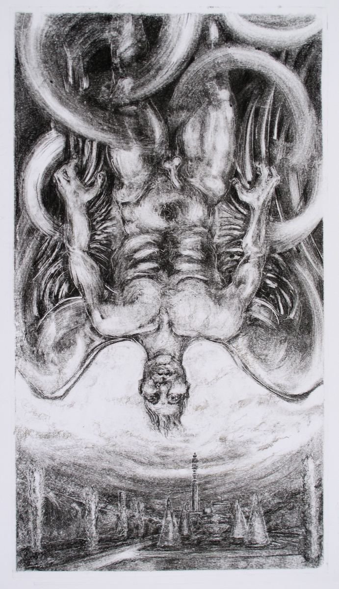 Surrealistic Abstract Limited Edition Print By John Sharp, 18 X 32, London Angel 2B (Frieze), Original Artwork