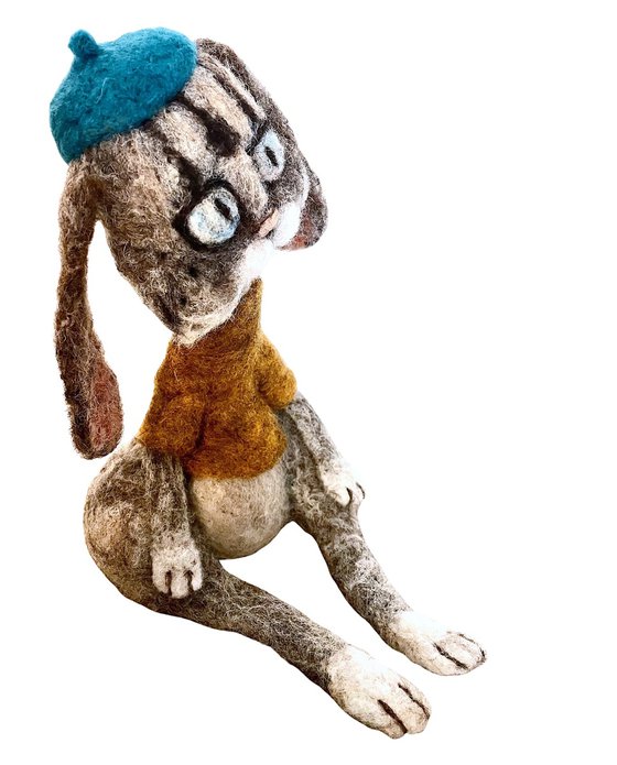 Cat MAGGIE, felted wool