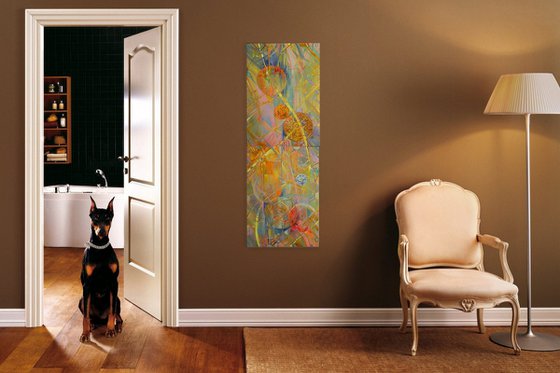 "Weightlessness" Diptych art Original art Oil on canvas Contemporary home decor.