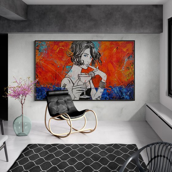 Sunsets 200cm x 120cm Textured Urban Pop Art