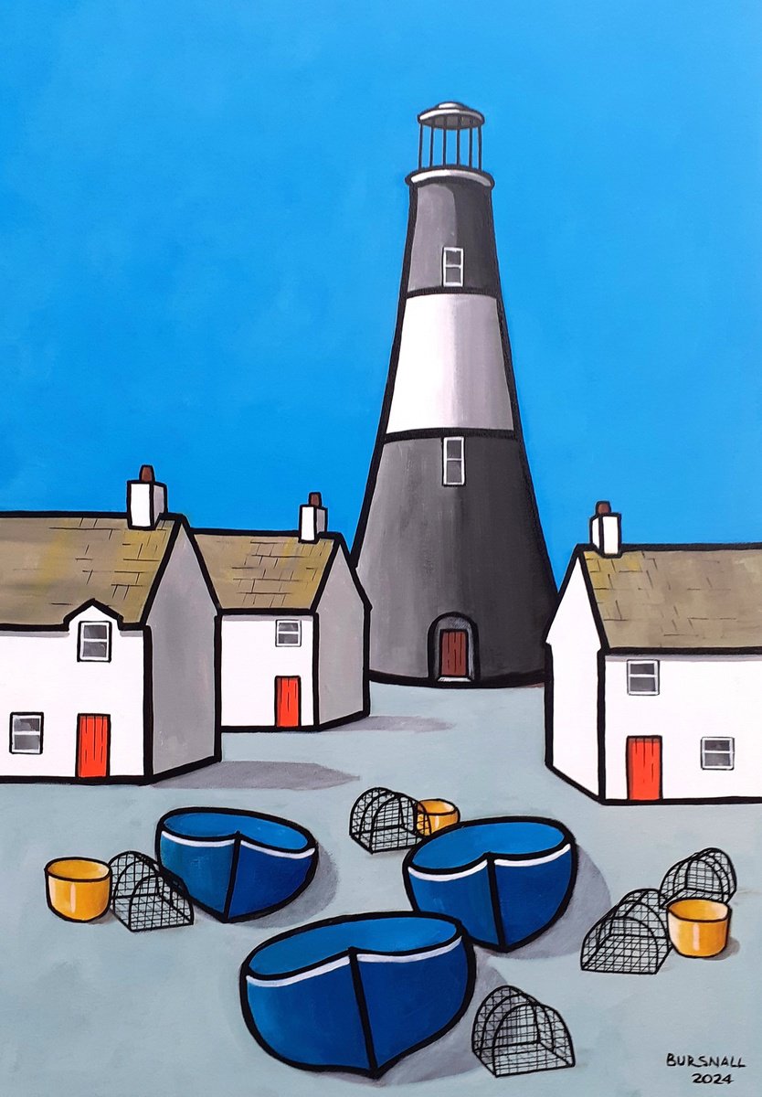 Naive Acrylic Painting , Light And Shade By Paul Bursnall, 23 X 33, Artwork For Sale On Artfinder