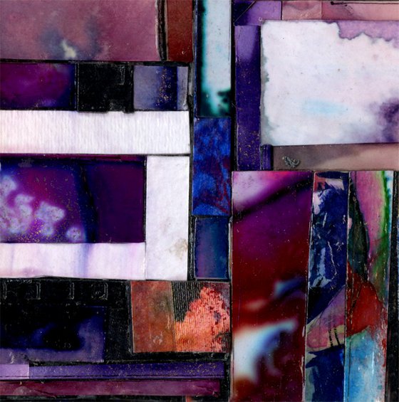 2-Sided Abstract Collage 13 - Mixed Media art by Kathy Morton Stanion