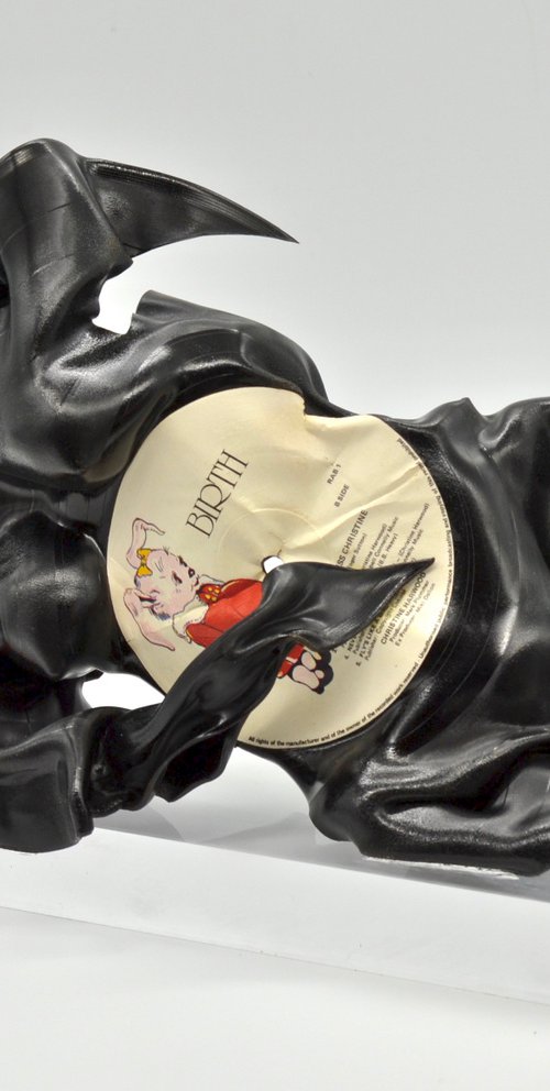 Vinyl Music Record Sculpture - "Lie Down, Mama" by Seona Mason