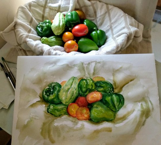 A basket of vegetables