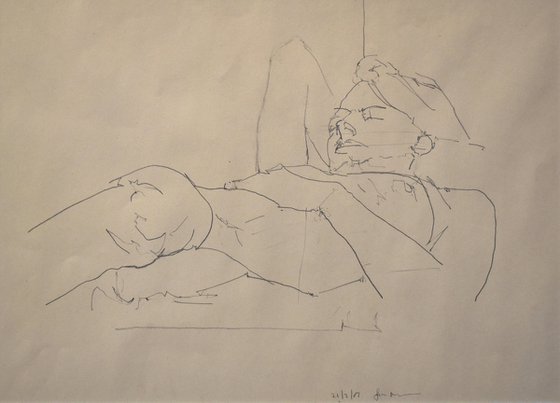 Study of a female Nude - Life Drawing No 417