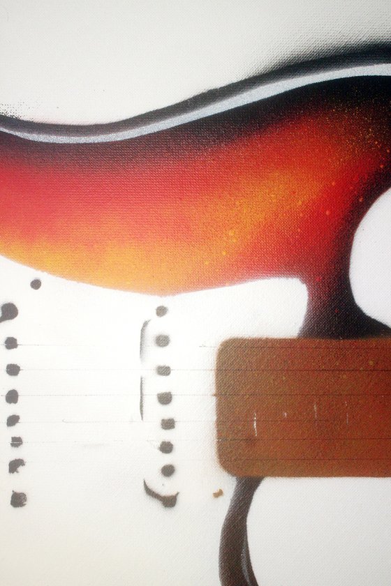 Strat (sunburst on an Urbox).