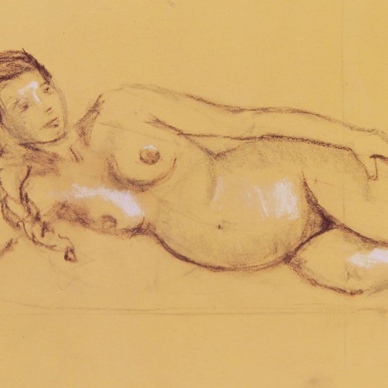 Reclining Pregnant Female Nude