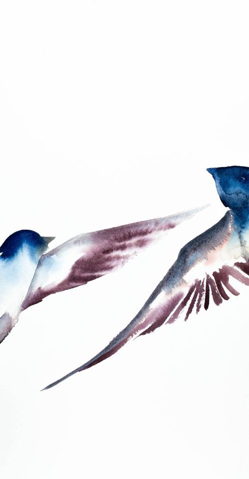 Swallows in Flight No. 7 by Elizabeth Becker