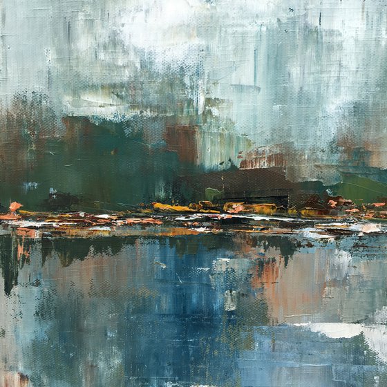 Storm from the Sea - Abstract Oil Landscape Painting