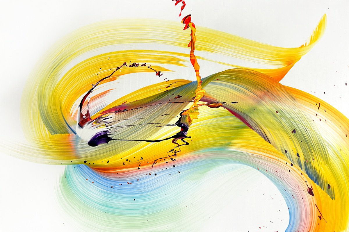 Organic Abstract Acrylic Painting By Nikolaos Schizas, 59 X 39", A Sunset In My Dream, Original Artwork