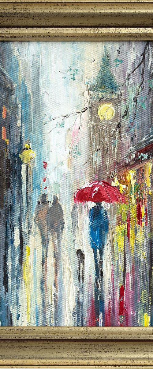 'A NIGHT IN LONDON' OIL PAINTING ON CANVAS FRAMED READY TO HANG by Ewa Czarniecka