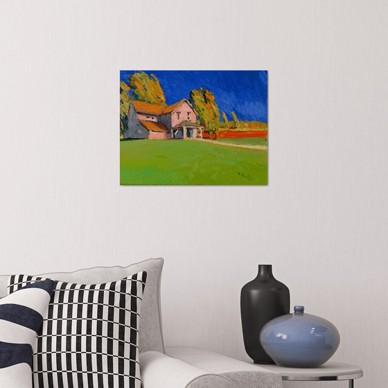 Farmhouse in Midwest. Windy Day