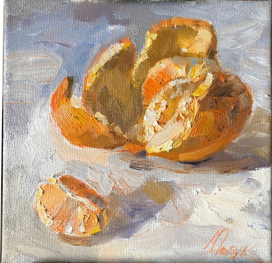 Mandarine oranges on white