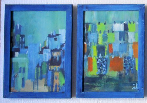 Hohlweg, 1, 2, two small pieces by Ingrid Knaus