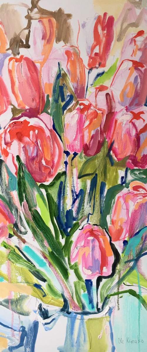 Pink Tulips by Ole Karako