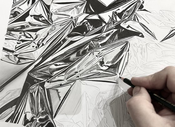 Silver Foil, Drawing by Paul Stowe