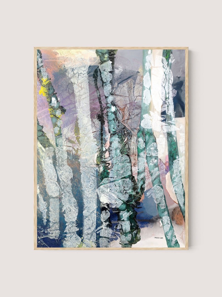 Still Standing 02- Landscape Tree Trunks By Poovi Art, 30 X 40, Artwork For Sale On Artfinder
