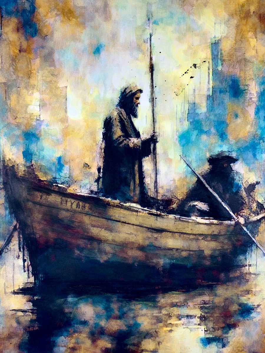 Impressionistic Landscape Painting By Sinisa Alujevic, 12 X 17", "Whispers On The Silent Sea", Original Artwork