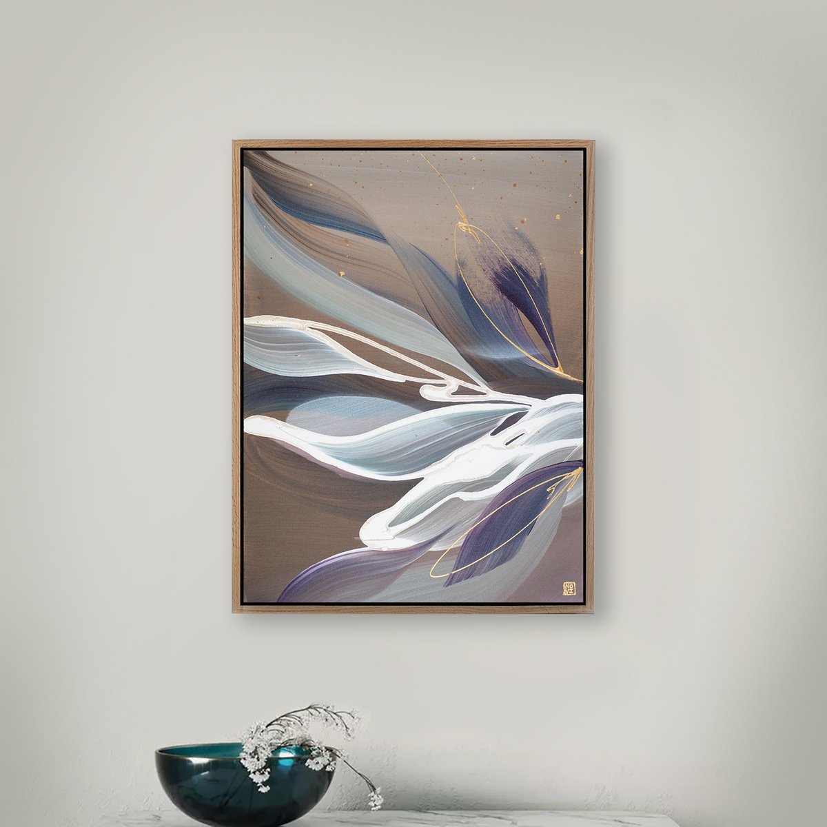 Abstract Acrylic Painting By Novi Lim, 20 X 26", The Dawn Comes Slowly, Original Artwork