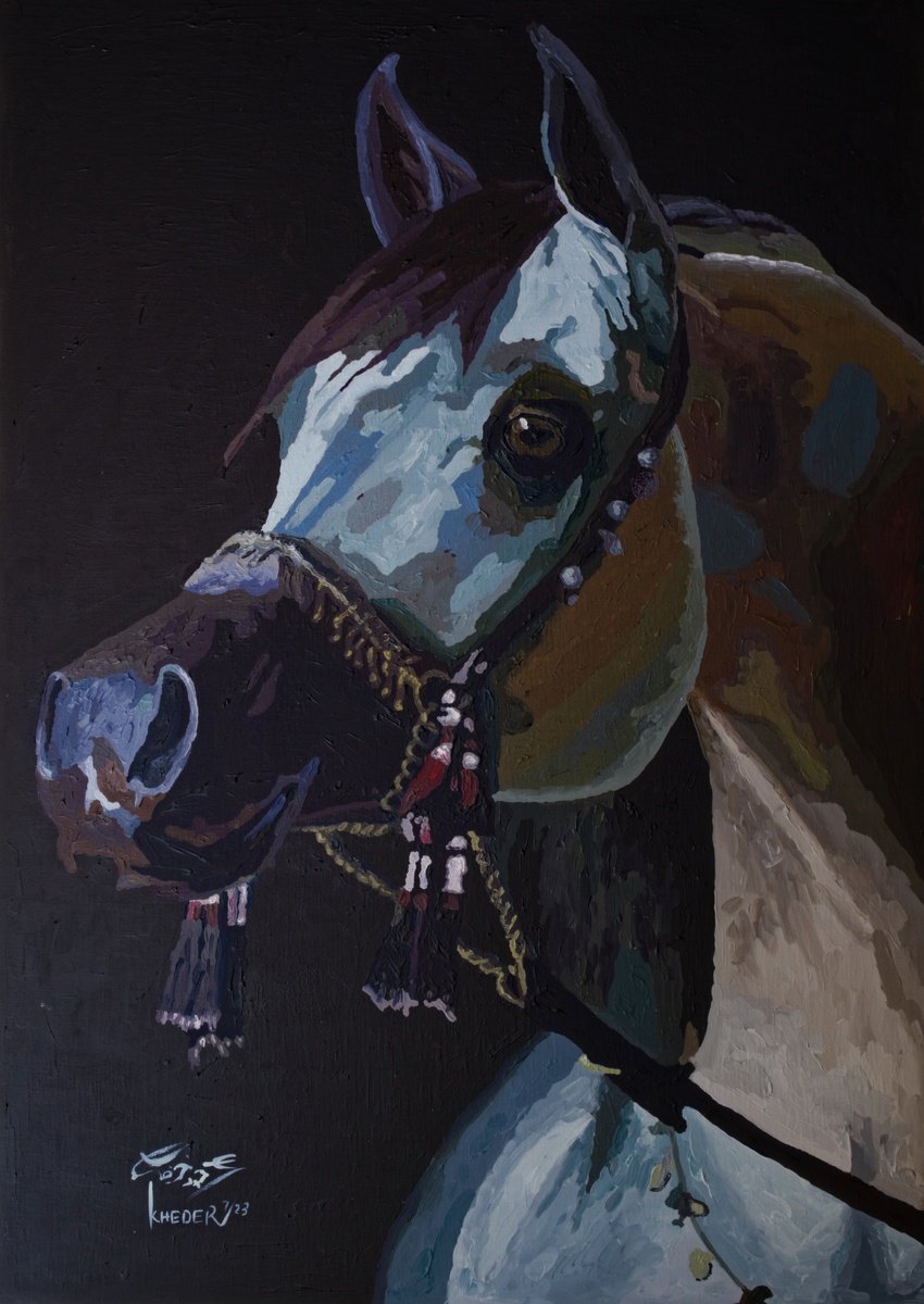 Arabian Horse Painting by Kheder