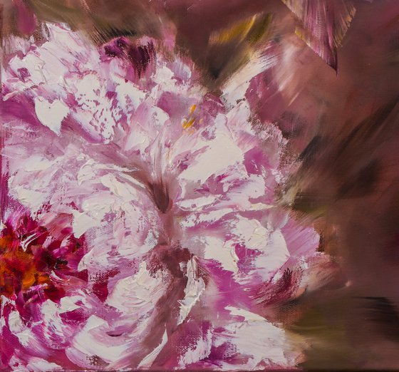 PINK PEONY BUDS - Garden flowers. Bouquet of peonies. Delicate buds. Dark pink. Late evening. Nobility.