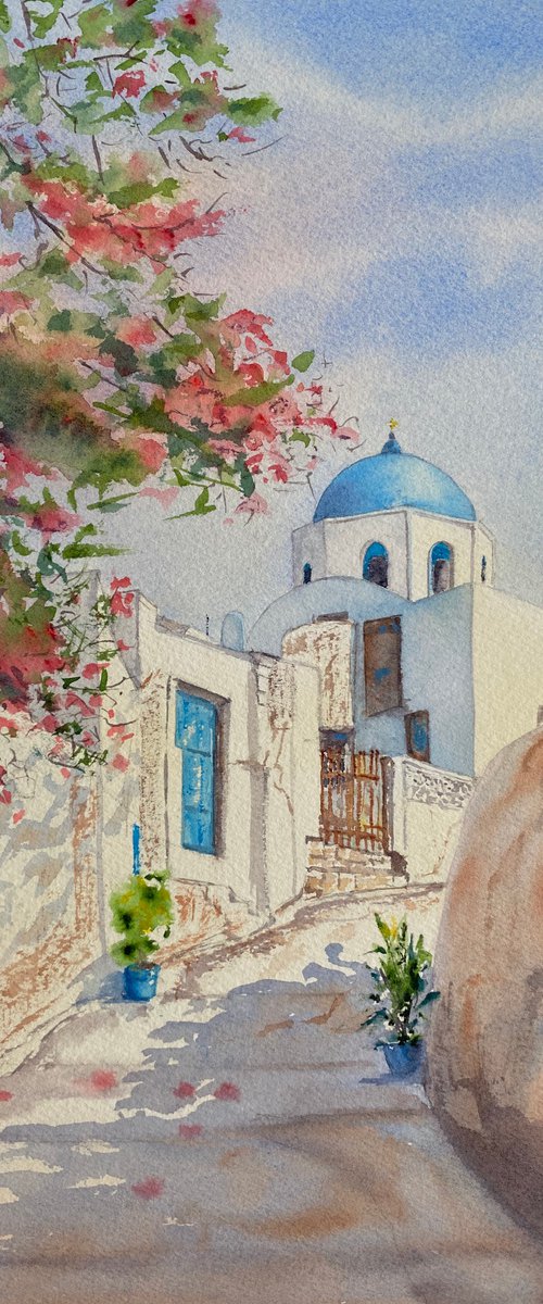 Sunny Santorini by Alla Semenova