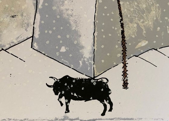 Bull in Snow