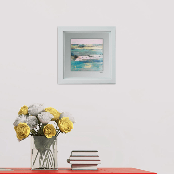 Framed ready to hang original abstract landscape - Horizon #2