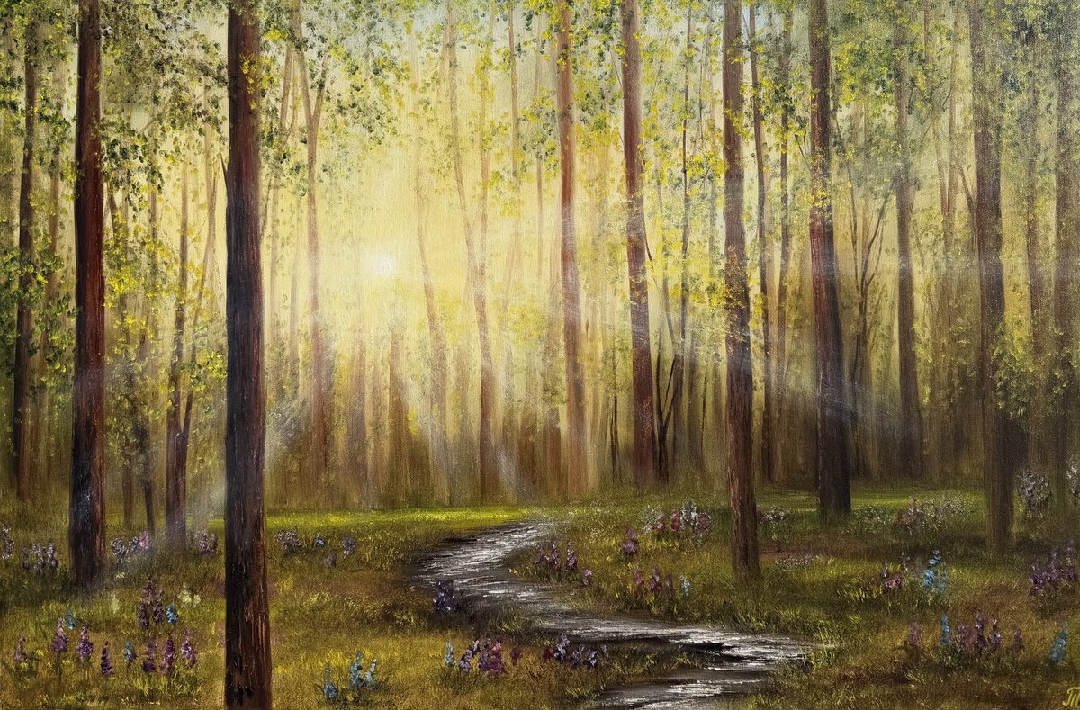 Spring Forest By Tanja Frost, 35 X 24, Artwork For Sale On Artfinder