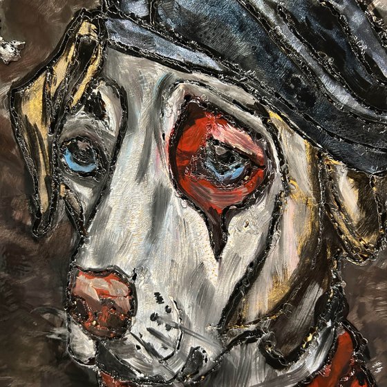 Wall sculpture - Dog basque