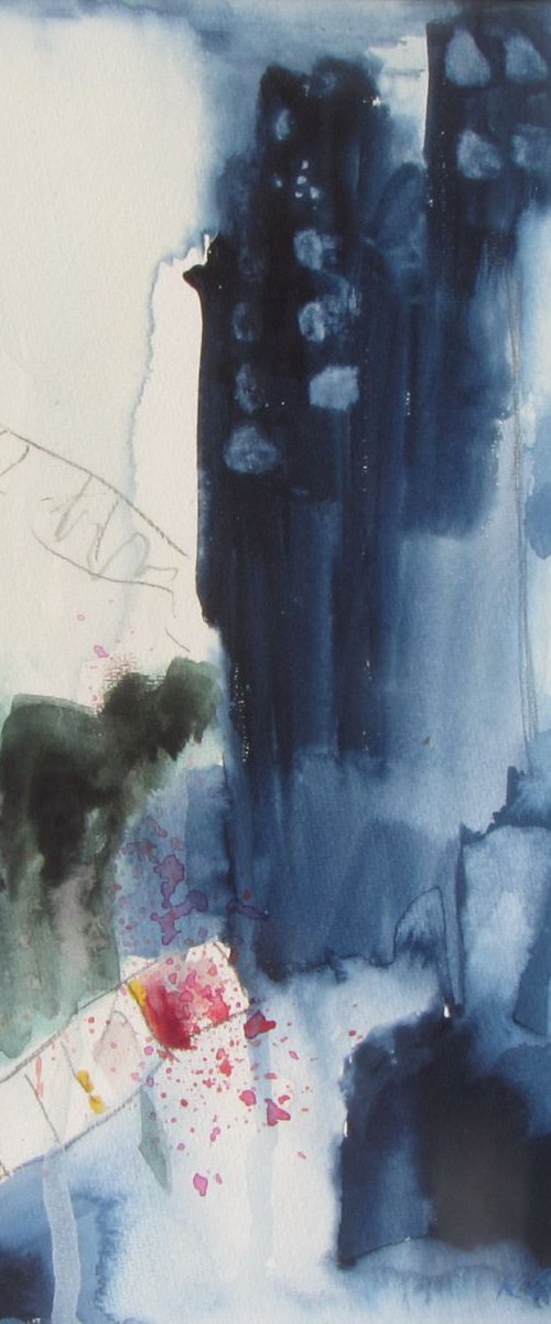 Downtown - ink Cityscape by Karin Goeppert