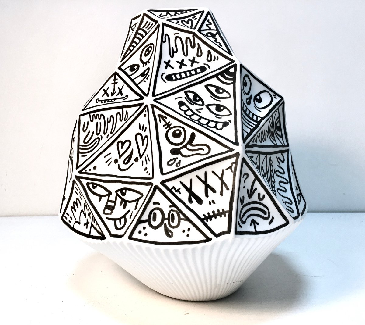 Plant Pot Doodle 4 'Many Faces' by Luke Crump Artfinder