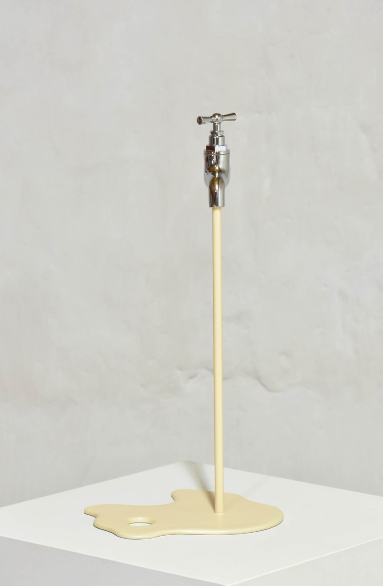 Urban And Pop Still Life Sculpture By Yannick Bouillault, 7 X 15", Liquid Ochre, Original Artwork