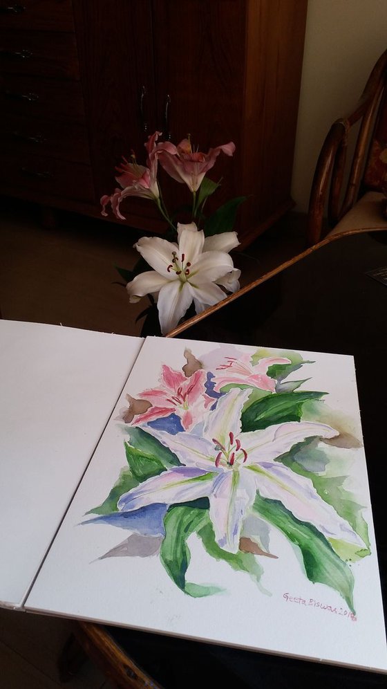 Lillies 2 paintings