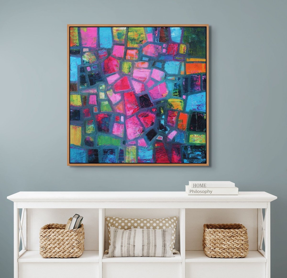 Geometric Abstract Acrylic Painting By Sage Mountain Studio, 36 X 36", The Sweetest Things, Original Artwork
