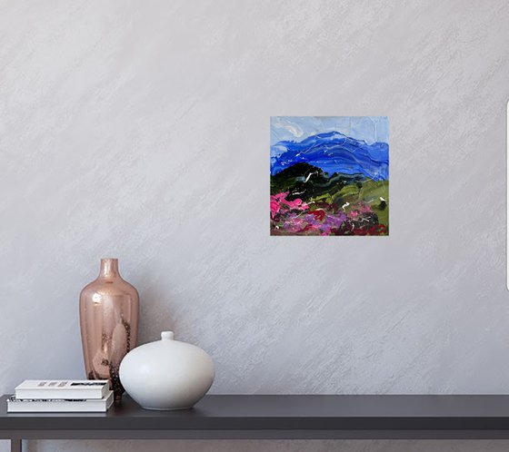 Appalachian Painting Mountains Original Art Landscape Oil Impasto Small Artwork Home Wall Art 6 by 6" by Halyna Kirichenko