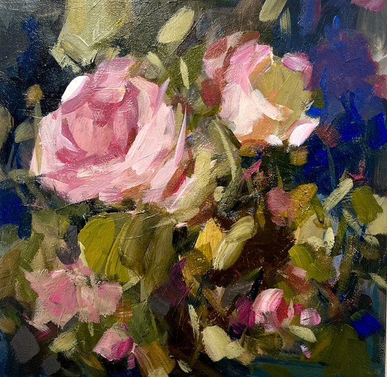 Glowing roses in sumshine