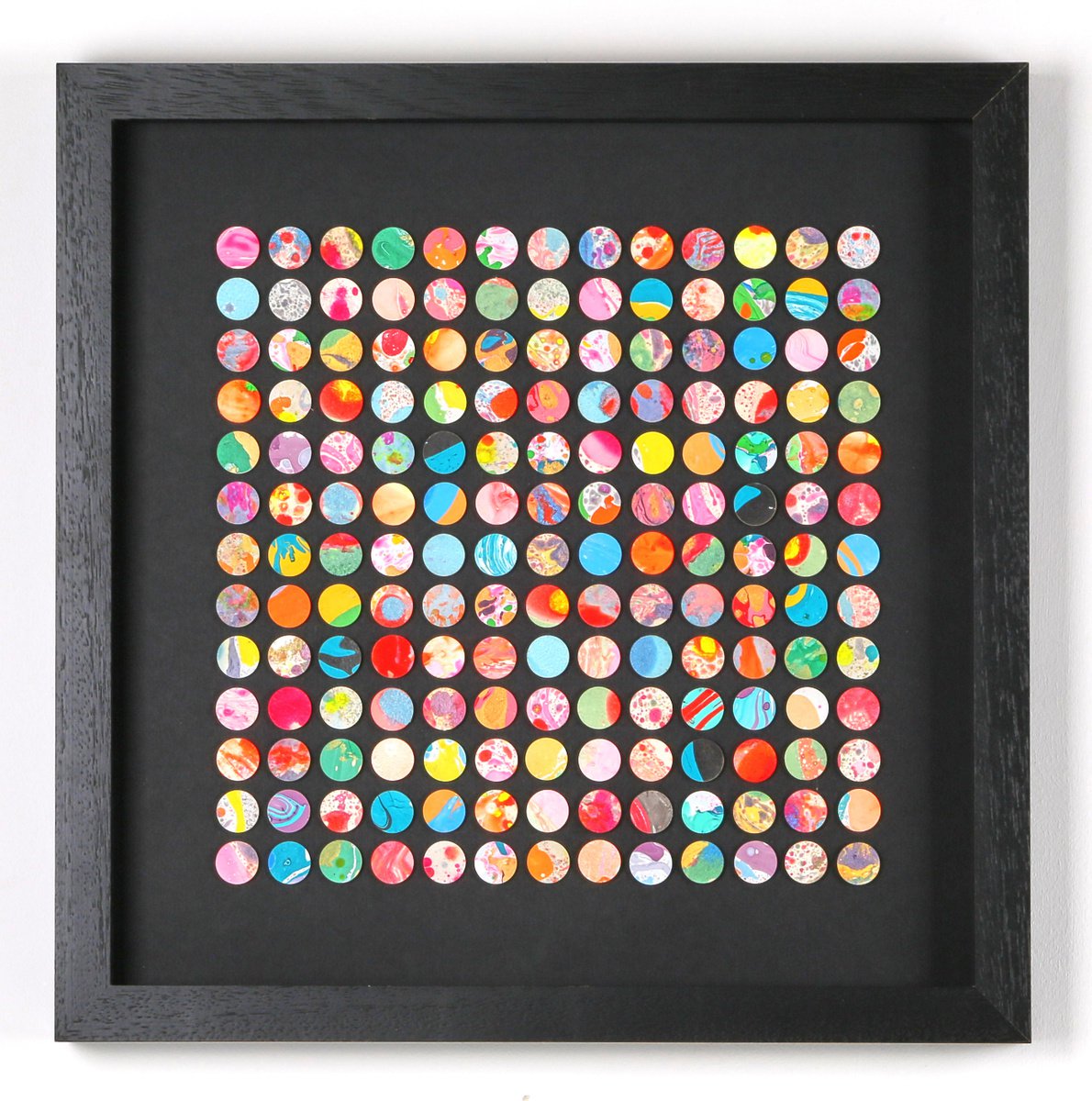 169 marble dots 3D geometric collage painting by Amelia Coward