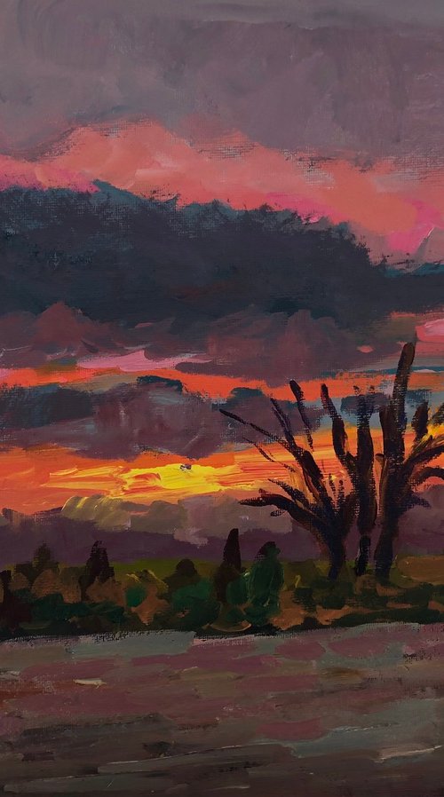 Sunset over plains by Ramya Sarveshwar