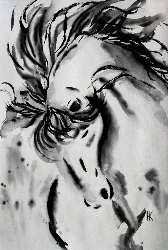 Horse Watercolor Painting