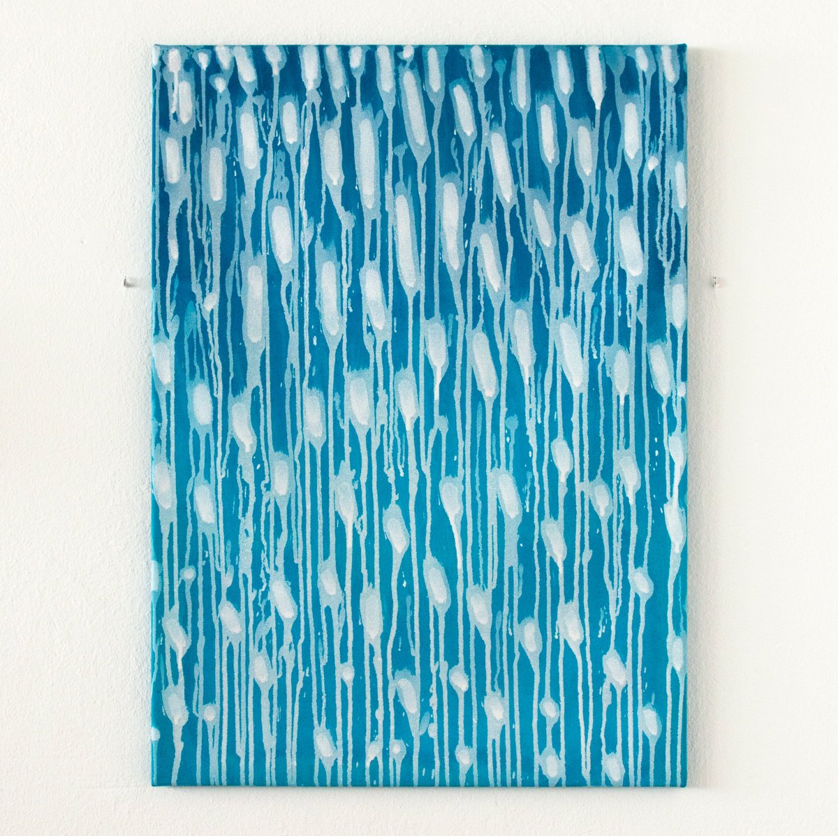 Expressive Abstract Oil Painting By Petr Johan Marek, 26 X 35", Turquoise Blue, Original Artwork