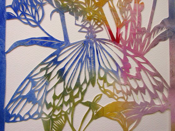 butterfly watercolor paper cut